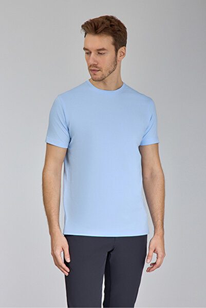 Bisse Supima Shirt Collar Cool Touch Men's T-Shirt Blue