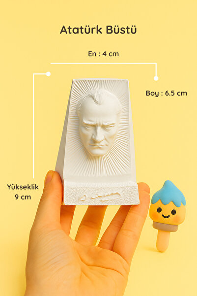 colorbuddie Atatürk Büstü 9 cm – Seramik Dekoratif Heykel Biblo, Masaüstü Anlamlı Obje
