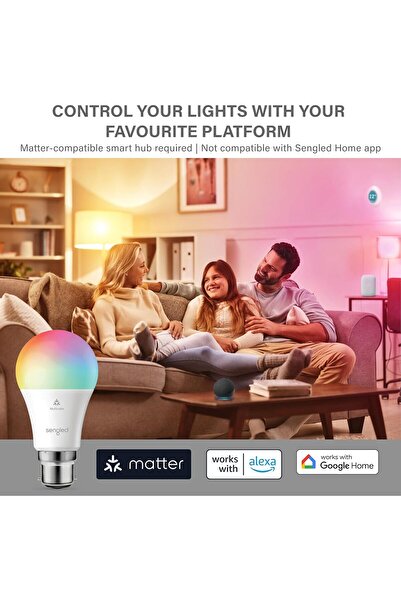 Sengled Smart LED Light Bulb (B22), Multicolor, Works with Alexa, 60W Equivalent, 800 lm, Instant Pa