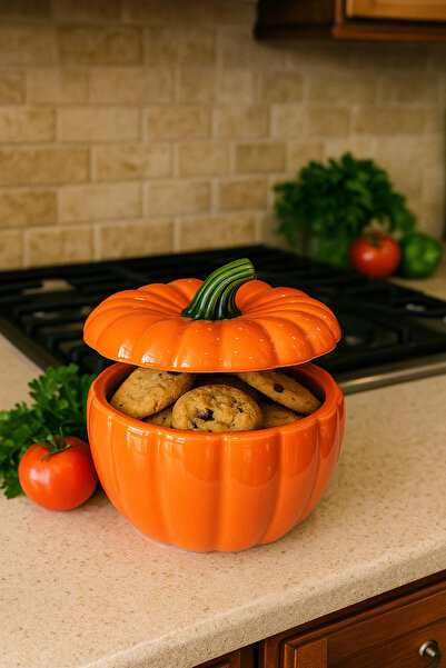 PEKPLUS Decorative Luxury Large Size Jar Pumpkin Serving Bowl Sugar Bowl Honey Pumpkin