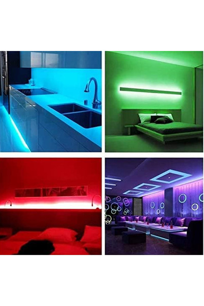 Led 5-meter USB LED strip light for indoor decoration, available in multiple colors, with remote control.