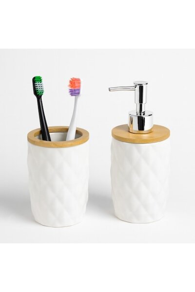 AB HOMES Bathroom Accessory Set, 2-piece ceramic – liquid soap dispenser and ...