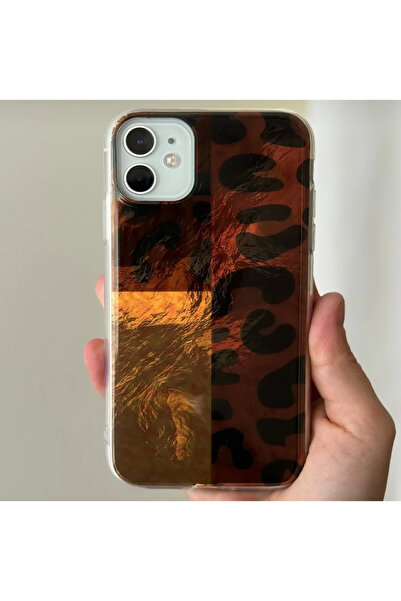 FİŞNEİLETİŞİM حافظة آيفون 12 متوافقة مع نمط الفهد 2