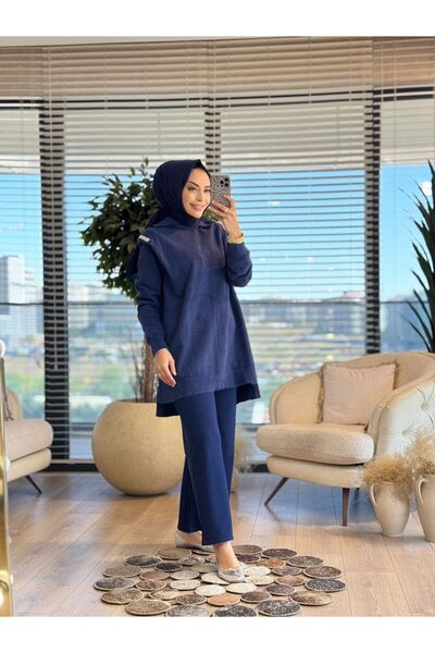 ALANURMODA Omuzları Taşlı Angora Tunik