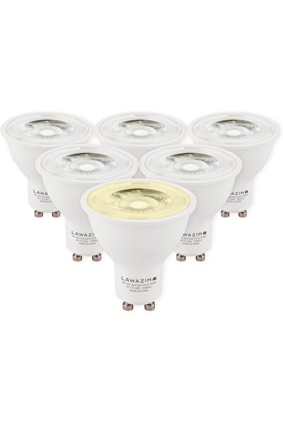 Lawazim كشاف LED GU10 بقدرة 7 وات، أبيض دافئ 3000 كلفن، 518 لومن، غير قابل لل...