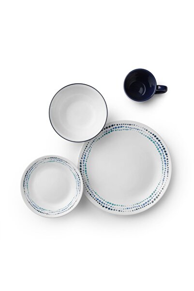Corelle Ocean Blue 16-Piece Dinnerware Set – Durable, Lightweight & Chip-Resistant