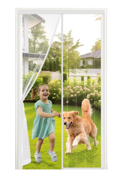 OEM MYCARBON Magnetic Net, 110x220 cm, Fiberglass, Automatic Closure with Strong Magnets, White