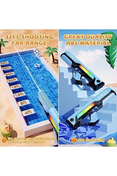 OEM Pistol electric cu apă Skirfy, automat, cu baterii, plastic, culoare albastră