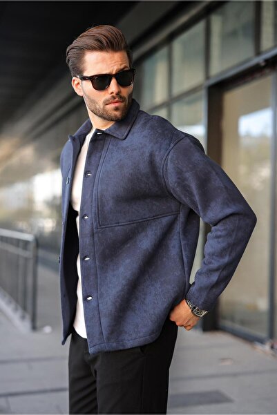 Madmext Синя сорочка з флісовою підкладкою E6767