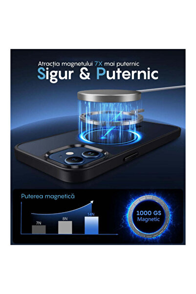 Casey Studios Husa Magsafe iPhone 11, Slim, Incarcare Wireless, Margini Ridicate, Black