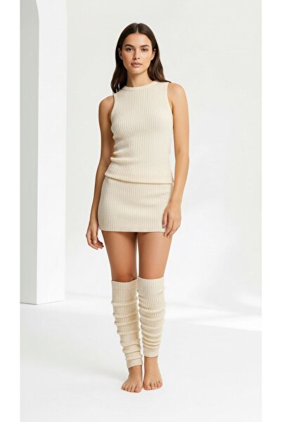 Plus Scorpion Дамски плетени гетри – меки, еластични гетри до коляното