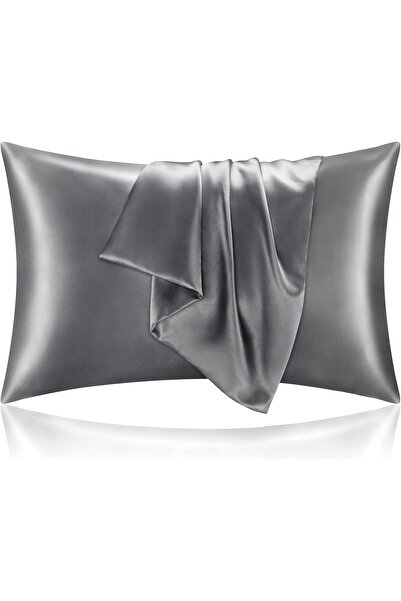 BEDELITE Satin Zipper Pillowcase 50.8 x 76 cm - Dark Gray