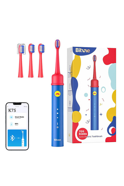 Bitvae Sonic toothbrush with app for kids, BVK7S tip set (blue)