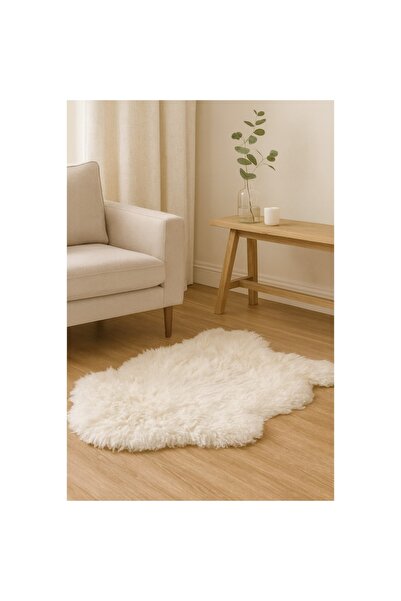 AB HOMES faux fur rug, white, 55x90 cm – fluffy, soft, elegant, ideal for bedroom or living