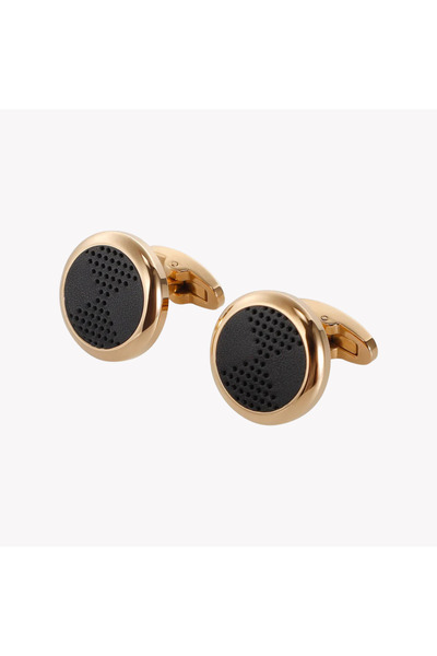 ZINK Men's Gold & Black Cufflink | ZJCL002G