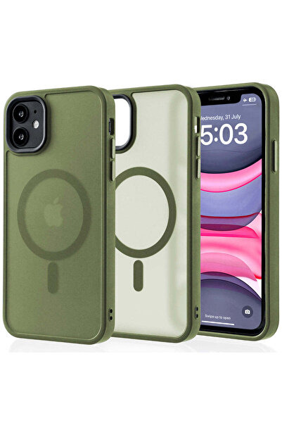 Casey Studios Magsafe Case iPhone 11, Slim, Wireless Charging, Raised Edges, Green