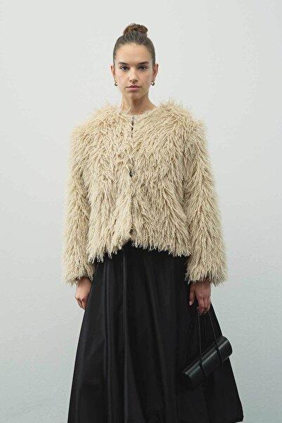 Hooopstore Short Faux Fur Mink Coat