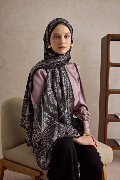 Qef Cotton Shawl Flow Plum