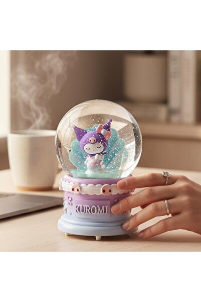 nesever store Kuromi Büyük Boy Püskürtmeli Müzikli Işıklı Kar Küresi