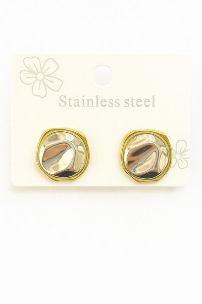 GAMZELİRENKLERİM Vintage Irregular Silver Needle Steel Earrings