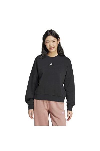 adidas Small logo feel cozy women's black crew neck sweatshirt