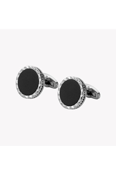 ZINK Men's Silver & Black Stainless Steel Cufflinks | Zjcl003s