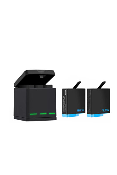 TELESIN 3-slot charger for GoPro Hero 5/6/7/8 + 2 batteries (GP-BNC-801)