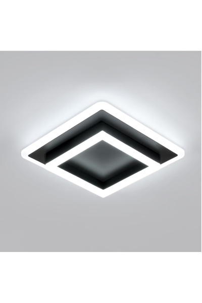 OEM SENQIU LED ceiling light, modern, square, 30W, 3375 lm, cool light 6500K, 30x30x7 cm, black