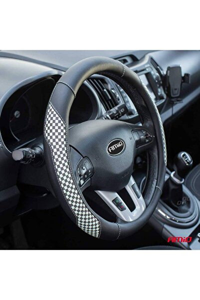 AMIO Husa steering wheel Racing Flag, SWC-39-M (37-39 cm)
