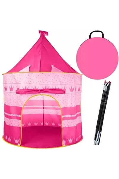 AB HOMES Princess Castle Kids Play Tent, Pink, 135x105 cm, Foldable, Polyester