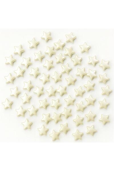 BEİLYS COSMETİCS & ACCESSORY Mărgele de perle cu stea albă din acril 10 mm (100 bucăți) B:51