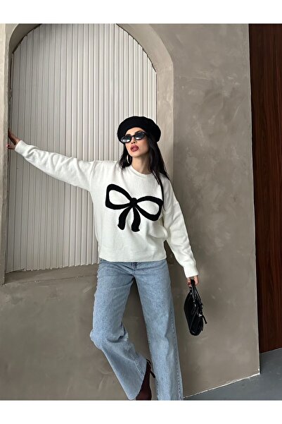 DİMA FASHİON سترة تريكو منقوشة بفيونكة