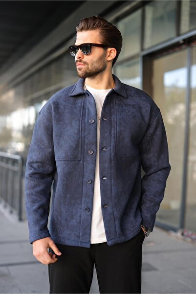 Madmext Синя сорочка з флісовою підкладкою E6767