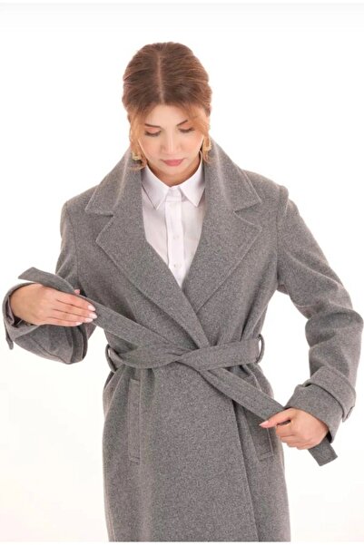 dcn giyim 1985 Cashmere Look Soft Coat Manto-1459