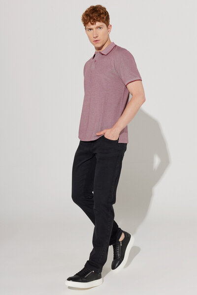 ALTINYILDIZ CLASSICS Altınyıldız 4A9000000003 Bordo-Beyaz Erkek Polo Yaka T-s...