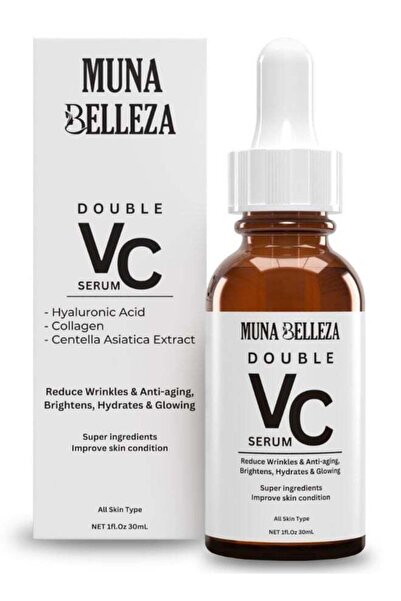 Muna Belleza Double Vitamin C Serum with Hyaluronic Acid & Collagen – Anti-Ag...