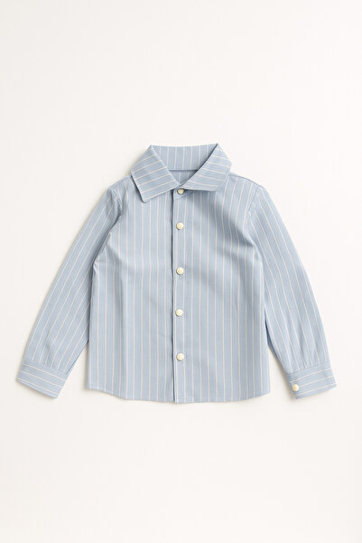 Little Ya Ya Love Erkek Çocuk Çıtçıtlı Çizgili Gömlek