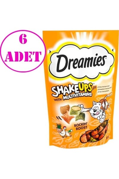 Dreamies Kedi Ödülü Shake Ups Rockin Rooster 55 gr 6 Ad