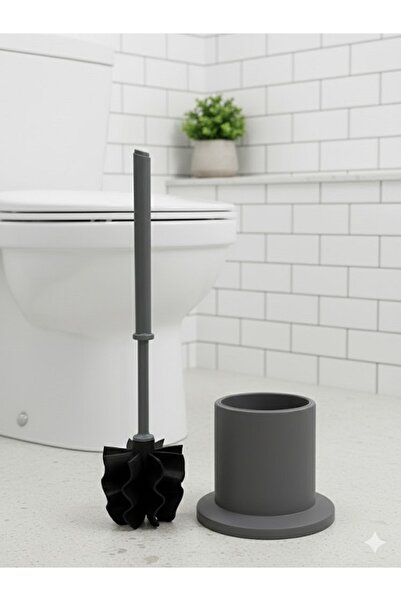 Tasarım Evi مجموعة فرشاة المرحاض بطرف سيليكون - فرشاة تنظيف المرحاض ووعاء المرحاض