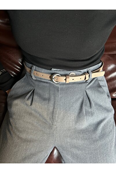 LİA KEMER Stance, cu model rotund, pentru femei, cu cataramă argintie, din pi...