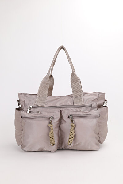 NOTHING Women's Mink Parachute Fabric Multi-Compartment Hand and Shoulder Bag Bera