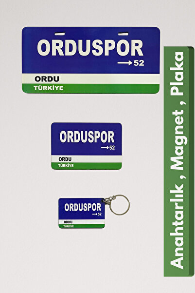 DURUSA "Orduspor" Retro MDF Plaka, Magnet ve Anahtarlık Seti – 3mm MDF, Hediy...