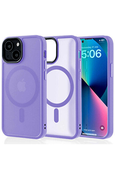 Casey Studios Husa Magsafe iPhone 13 Mini, Incarcare Wireless, Margini Ridicate, Slim, de Protectie, Light Purple