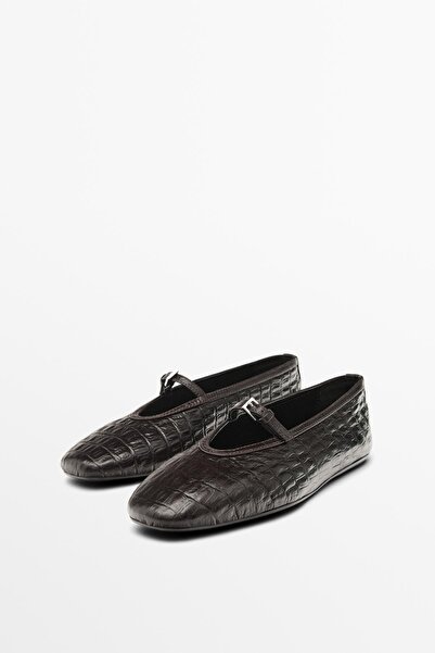 Massimo Dutti Yumuşak timsah derisi babet