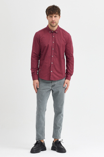 Cosplay Men's Pitikare Melange Patterned Regular Fit Long Sleeve Shirt