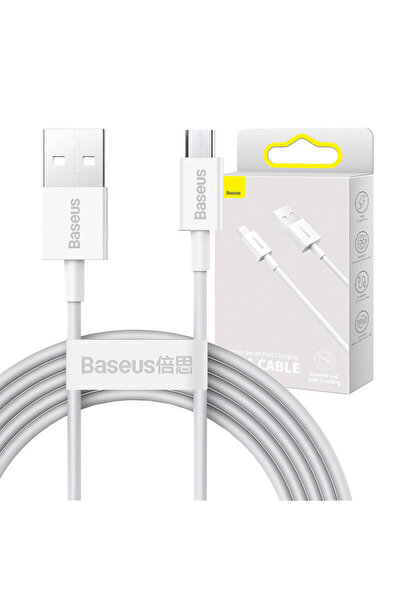 Baseus Cablu USB la micro USB seria Superior, 2A, 2m (alb)
