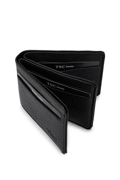 Tamer Tanca Men's Genuine Leather Black Caviar Wallet Wallet