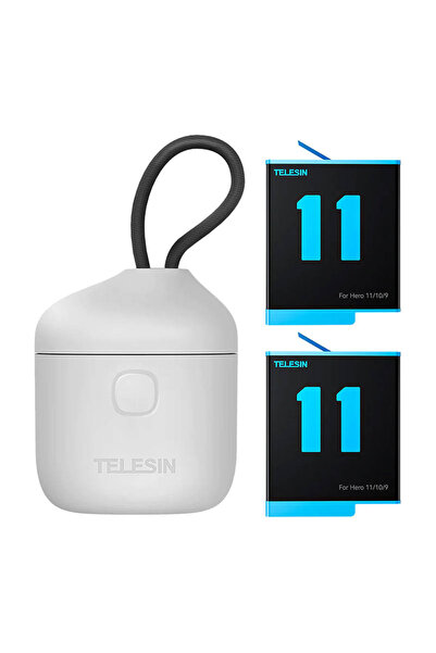 TELESIN Αδιάβροχος φορτιστής Allin box με τρία κανάλια + 2 μπαταρίες για GoPr...
