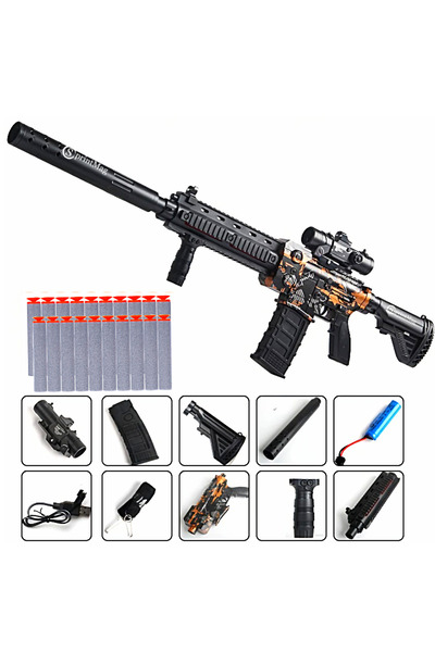 SprintMag Toy Rifle M416 Automatic Realistic Design 20 Soft Bullets Sponge Battery Shock Absorber Scope 95cm