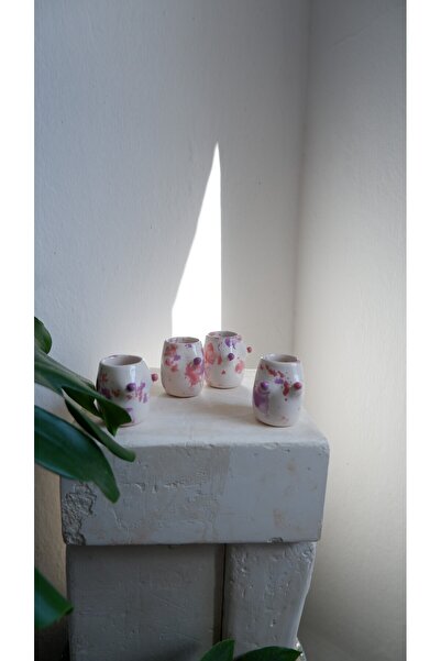 Maui Handmade Ceramic Mummy Shot Glass Set, Gift Tequila Glass Set of 4